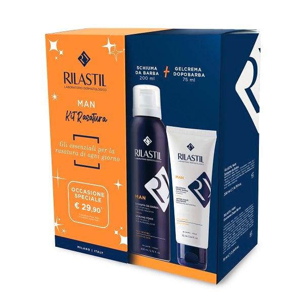 RILASTIL COFANETTO MAN KIT RASATURA: SCHIUMA DA BARBA + GEL CREMA DOPOBARBA